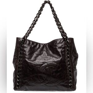 💯 CHANEL 2006 Brown Caviar Leather Modern Chain Tote Bag 🤎